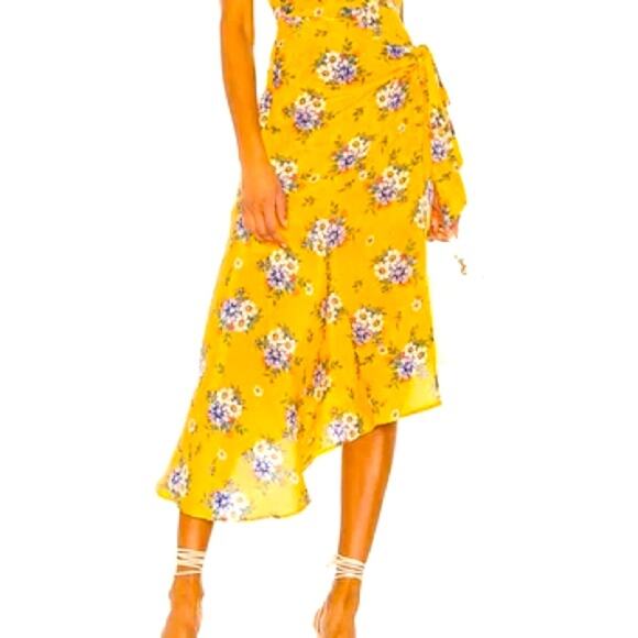 $178 YUMI KIM Live It Up skirt in marigold floral M excellent condition - Picture 1 of 11